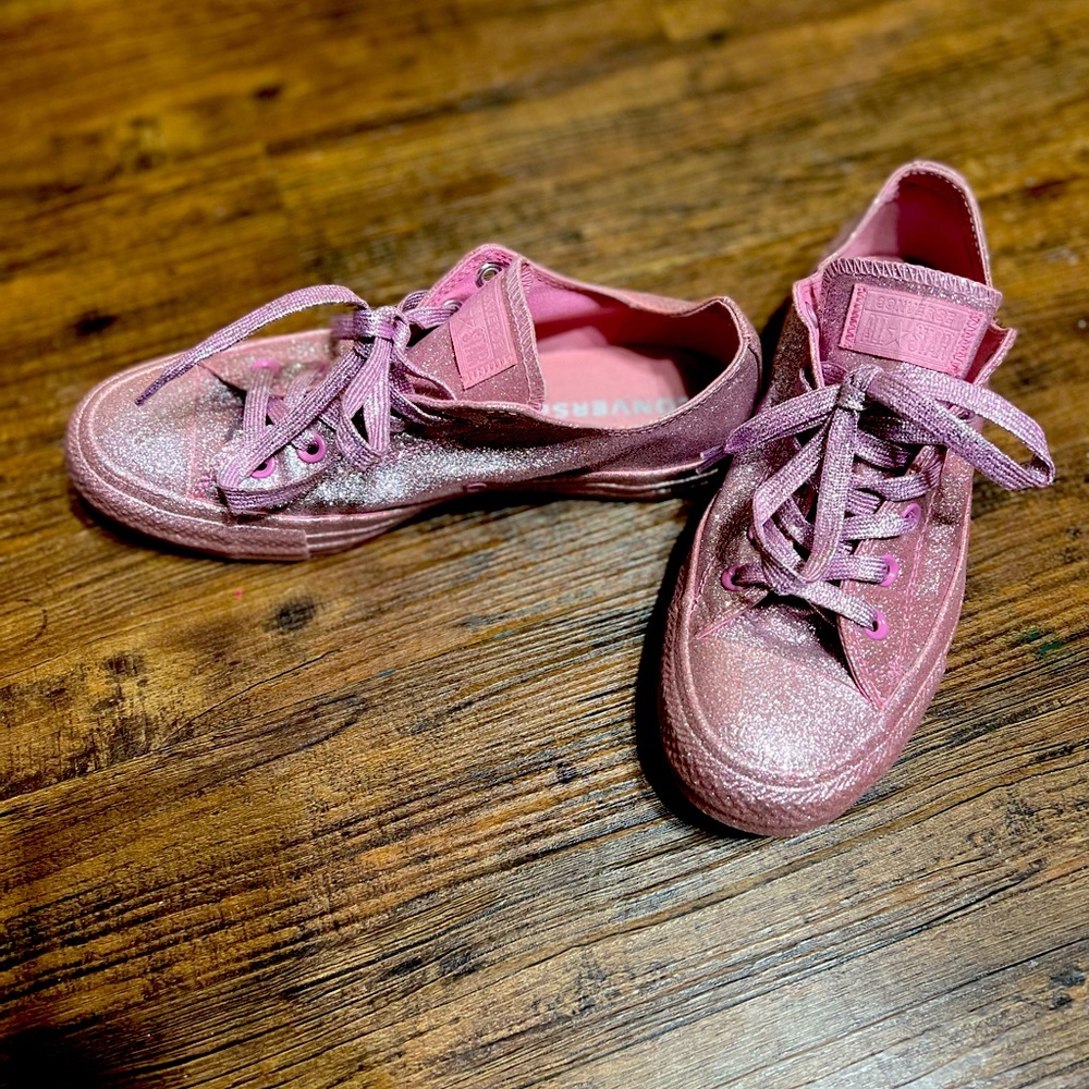 Pink glitter converse